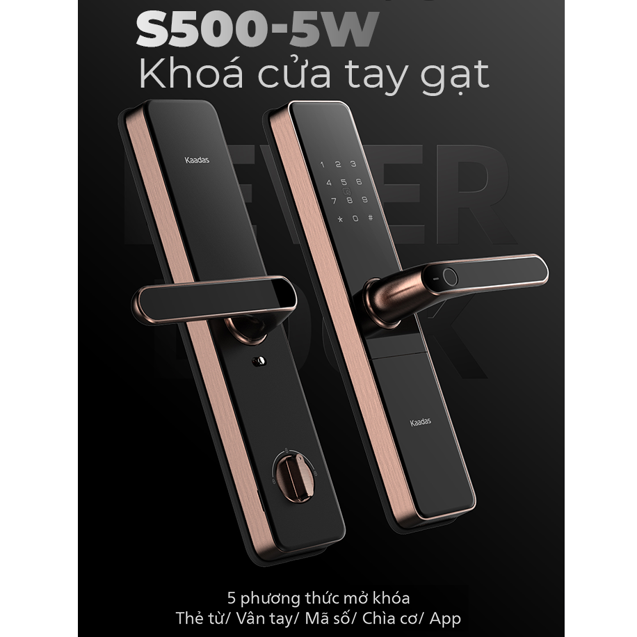 Khóa thông minh, Khóa vân tay wifi Kaadas S500-5W phương thức mở khóa